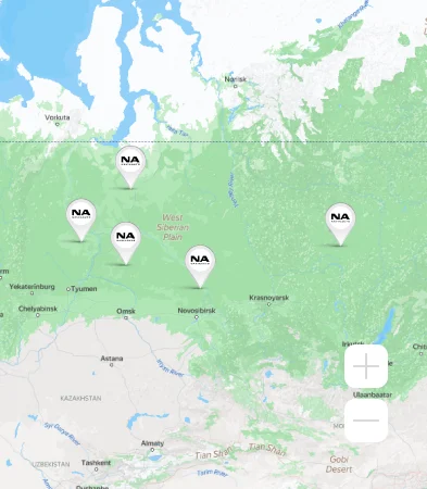 Карта офисов NAVIN AUTO по России
